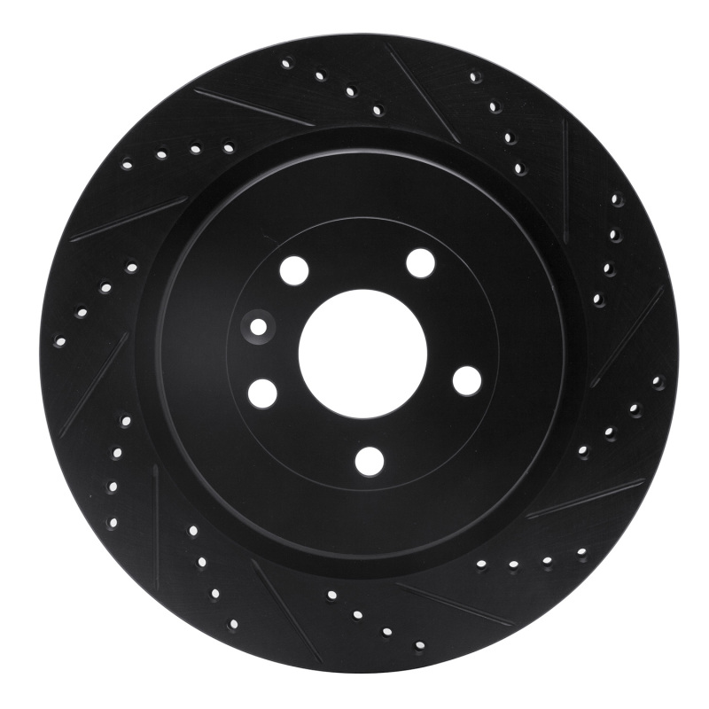 Ford Flex Brake Rotor (1) - Rear Right - R1 Concepts - Drilled & Slotted - Black - `13-`19